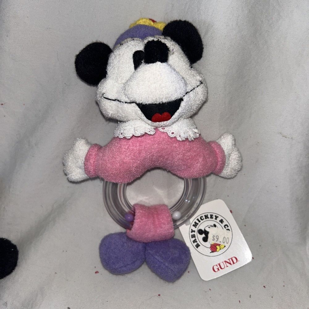 Baby Mickey & Co Gund Minnie‎ Mouse Baby Toy Rattle NWT NOS